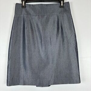 Antonio Melani Womens Pencil Skirt 6 Gray Shimmer Tailored Quiet Luxury